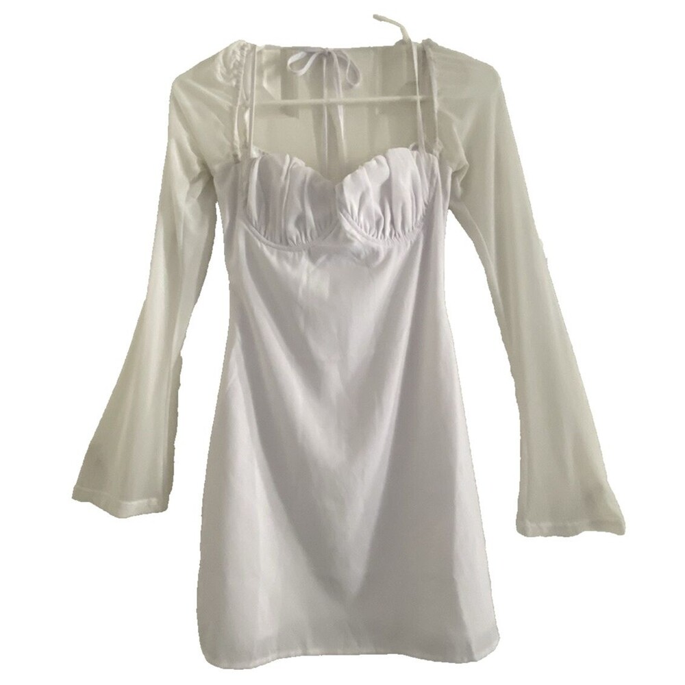 Princess Polly Halter Corset Dress Long Sleeve White Size 2 Fairy